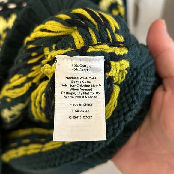 Talbots Women’s (S) Green Diamond Fair Isle Crewneck “Nordic”Pullover SweaterNWT - Picture 6 of 6